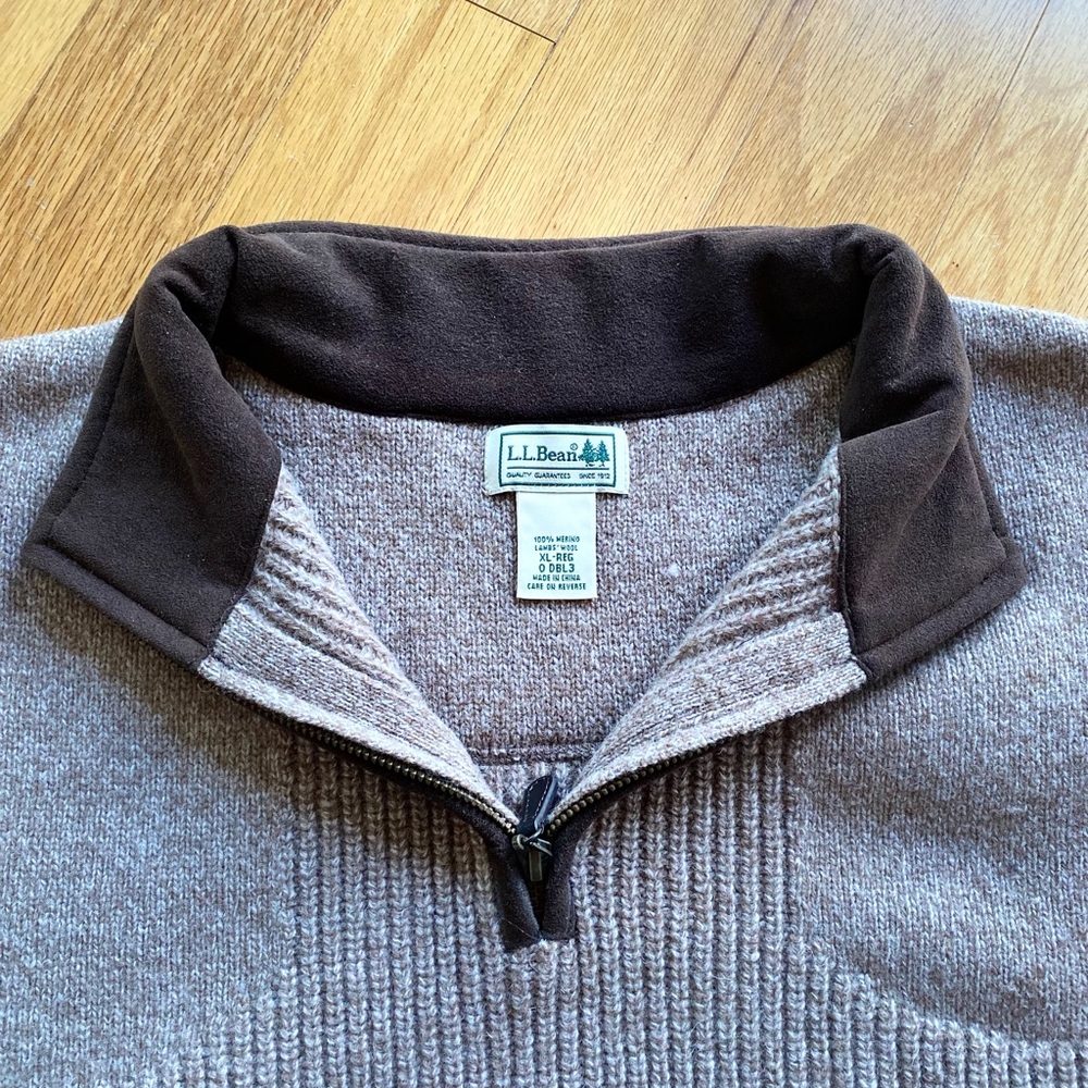 L.L. Bean Men's Waterfowl 1/4 Zip Sweater - Picture 4 of 4